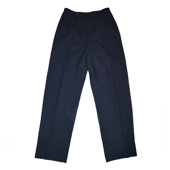 Vintage EN AVANCE black pleated size 8 dress pants polyester lined - Picture 1 of 8